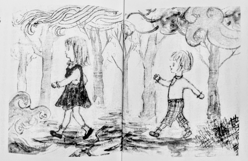 「婦人公論」2025年5月号より連載中 朝倉かすみ著『メルヘンを探せ!』の挿絵